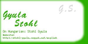 gyula stohl business card